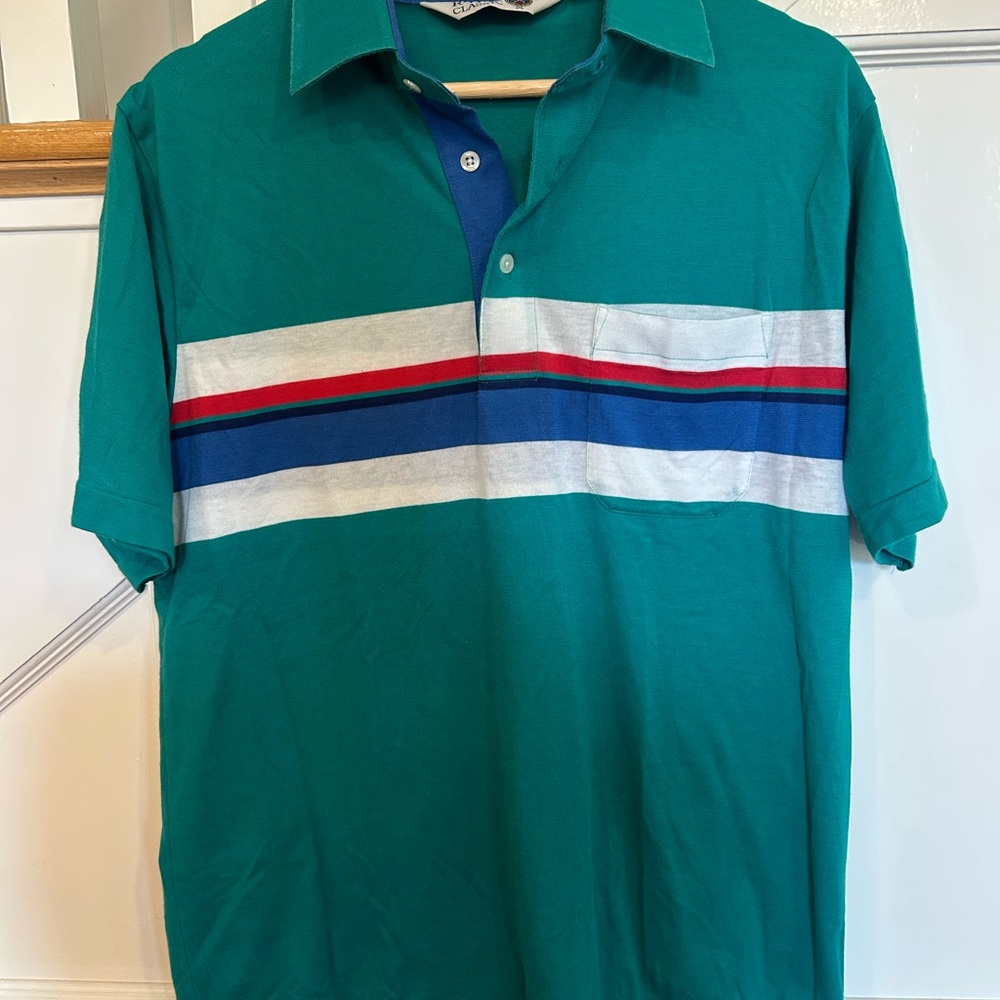 RHM Classic vintage men’s polo with pocket retro size M light weight
